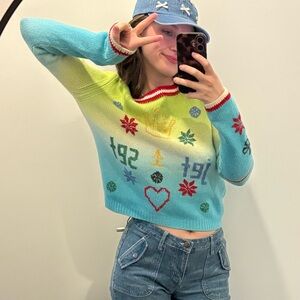 JET SET wool & cashmere Colorful Gradient Sweater XS